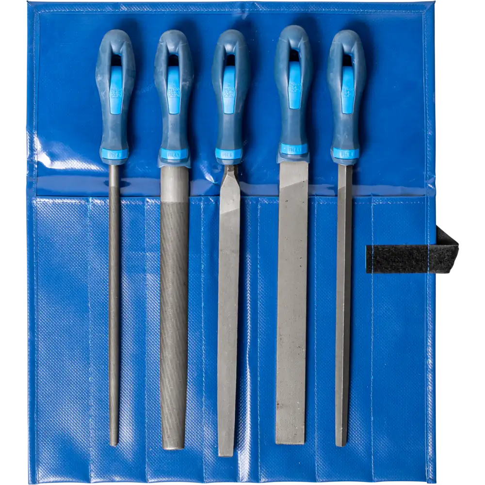 PFERD TOOLS Werkstattfeilen-Set WR 5-tlg. in Rolltasche Hieb 3 für Feinbearbeitung, Schlichten