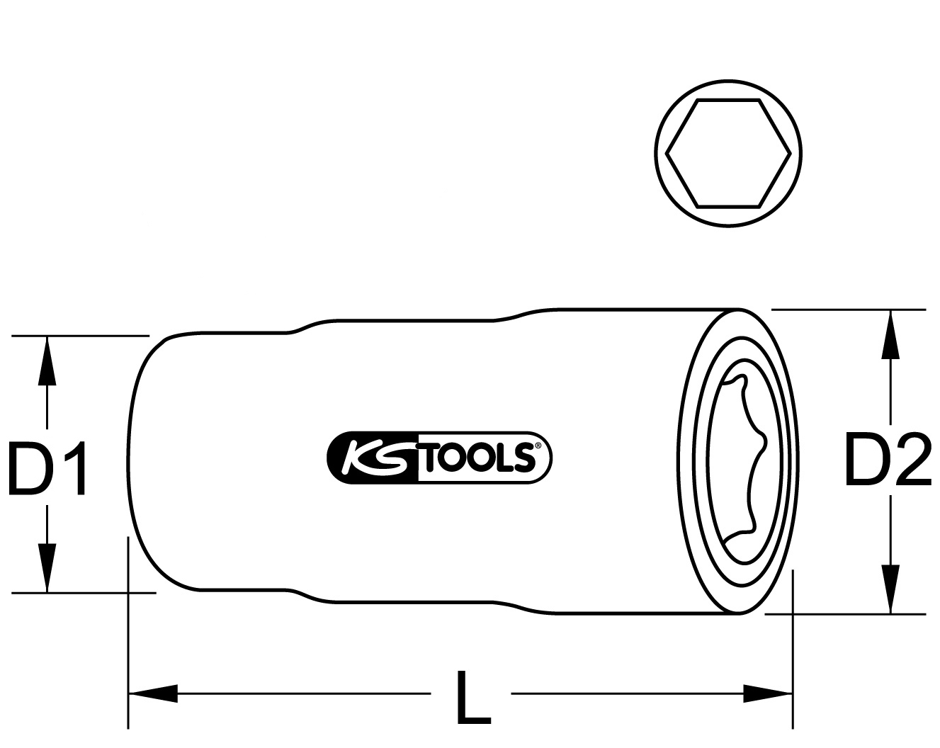 KS Tools 1/2" Stecknuss mit Schutzisolierung
