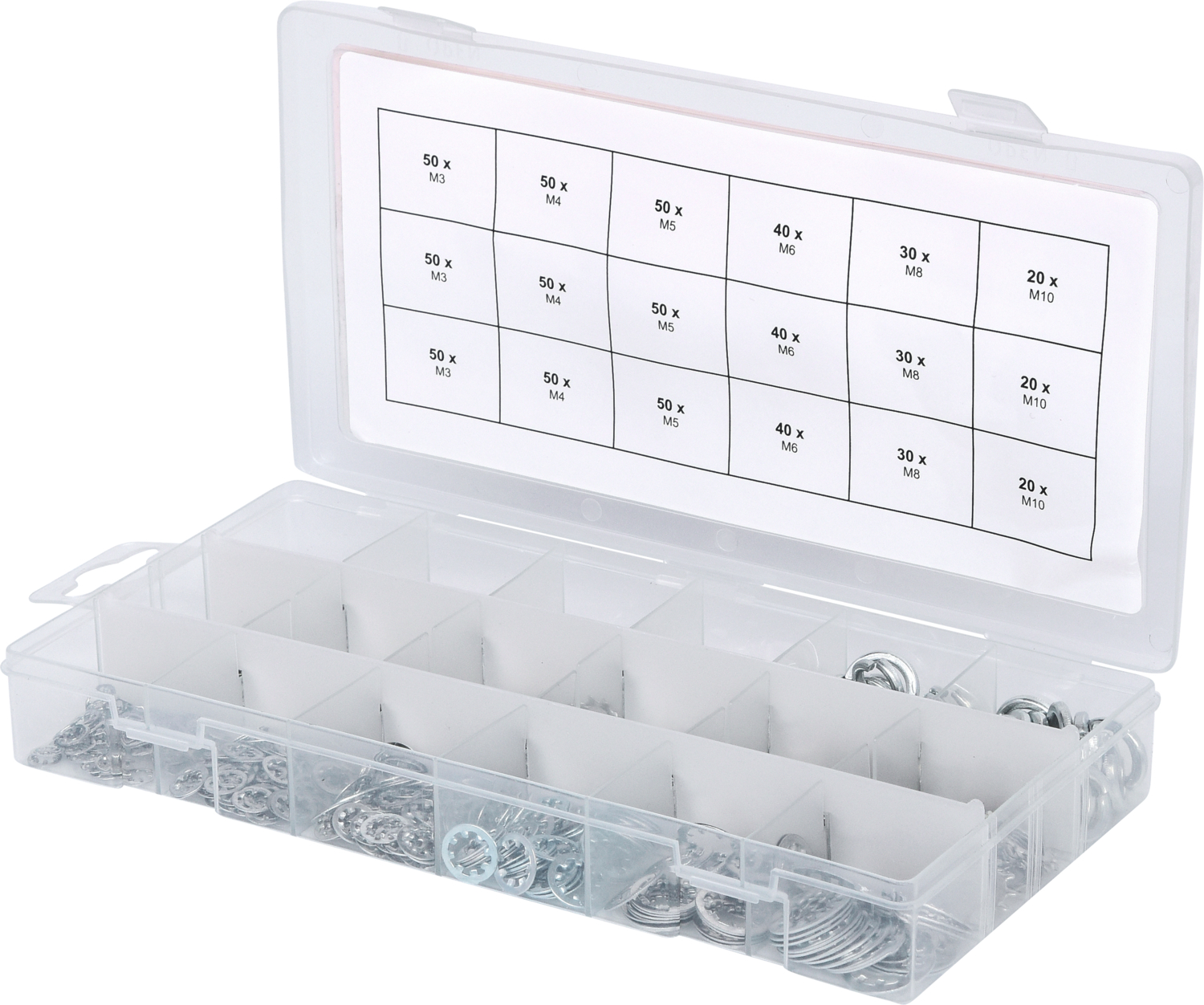 KS Tools Sortiment Zahn-Unterlegscheiben,M3-10, 720-tlg