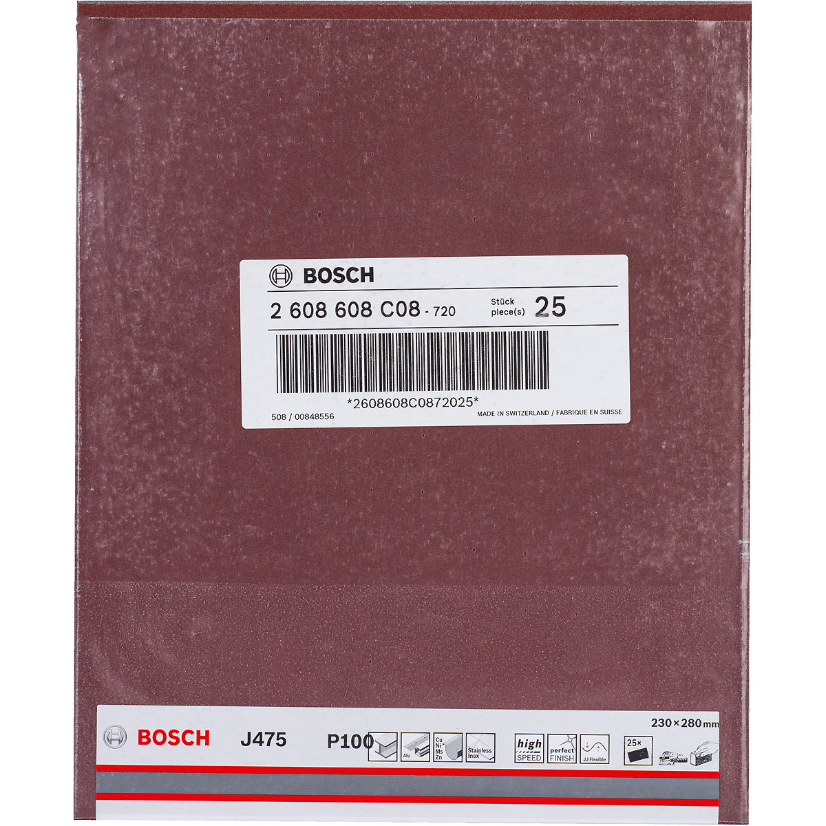 Bosch Schleifblatt Papier J475, Best for Metal, 230 x 280 mm, ungelocht