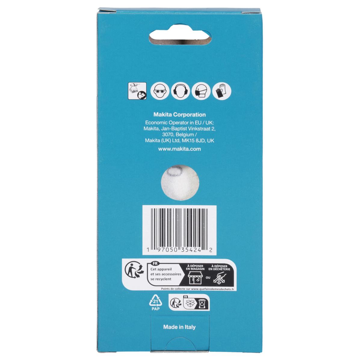 Makita Schleifpapier 80x130mm, Körnung A80,Klett, 8 Loch, 10 Stück