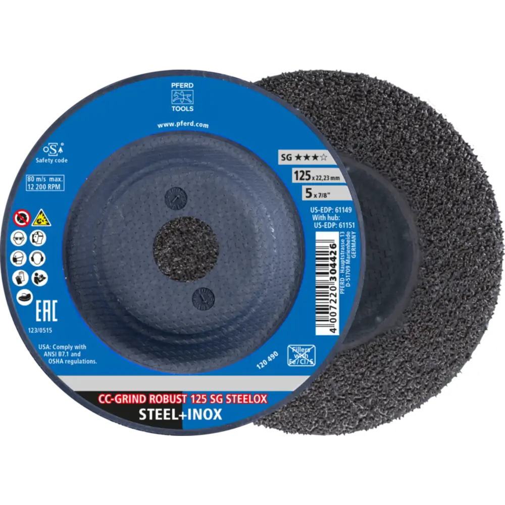 PFERD TOOLS CC-GRIND ROBUST Schleifscheibe Leistungslinie SG STEELOX für Stahl/Edelstahl