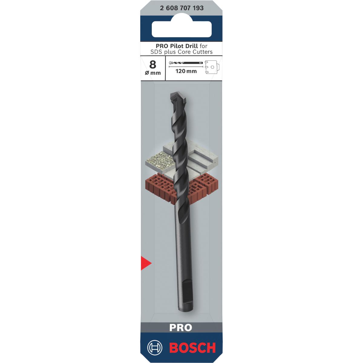 Bosch PRO Pilot Drill for SDS plus Core Cutter, 8 x 120 mm