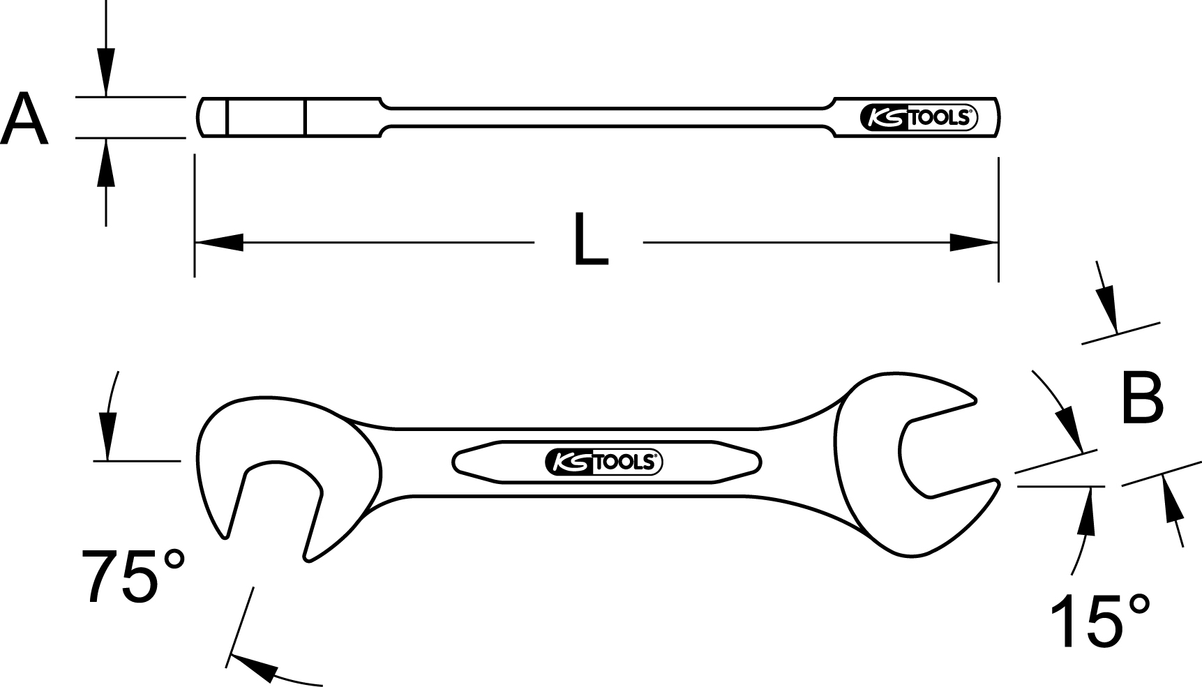 KS Tools BRONZEplus Blech-Doppel-Maulschlüssel klein 