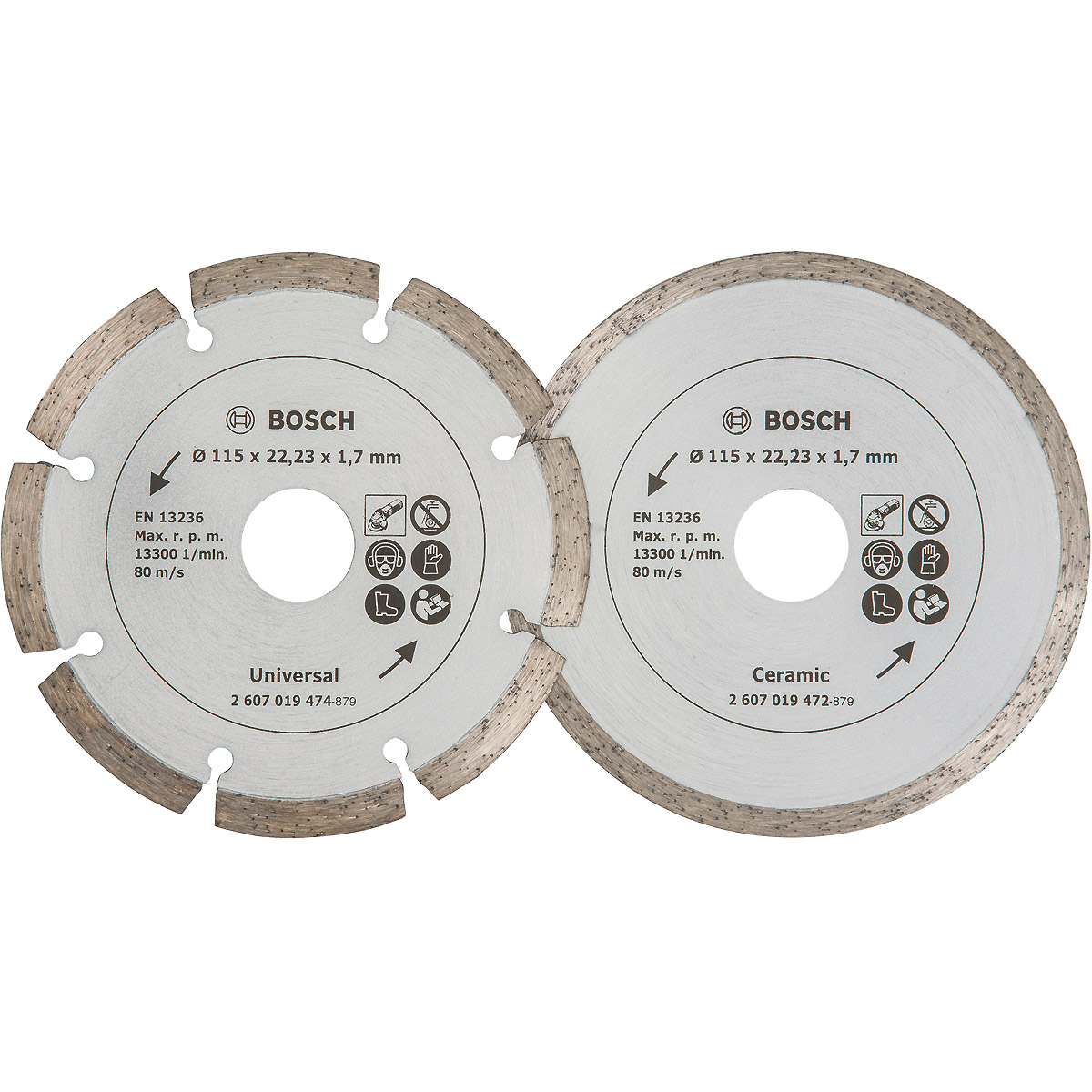 Bosch Diamanttrennscheibe für Fliesen und Baumaterial, 2er-Pack