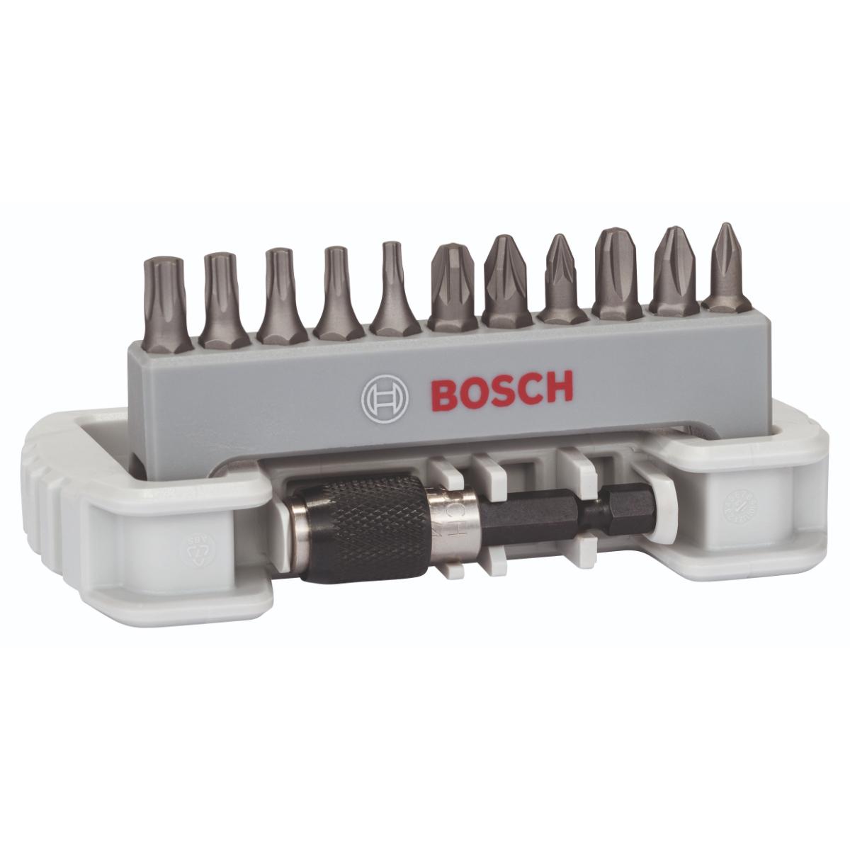 Bosch Extra Hard Kompaktes Schrauberbit mit Bithalter, 11‑teiliges Set