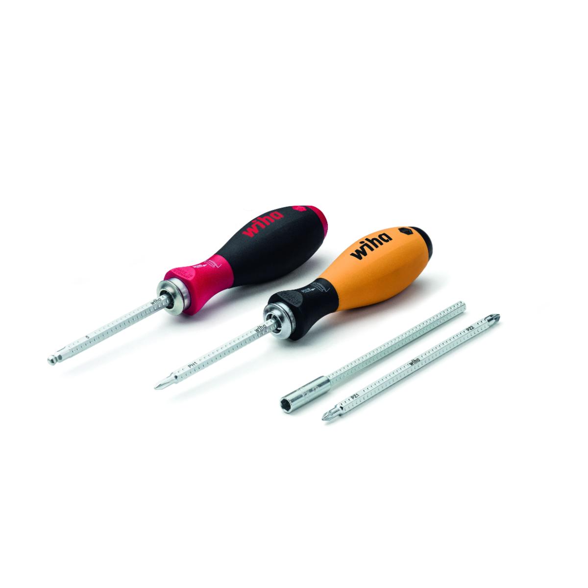 Wiha Schraubendreher mit Wechselklingen Set SYSTEM 6 gemischt 12-teilges Set mit Rolltasche