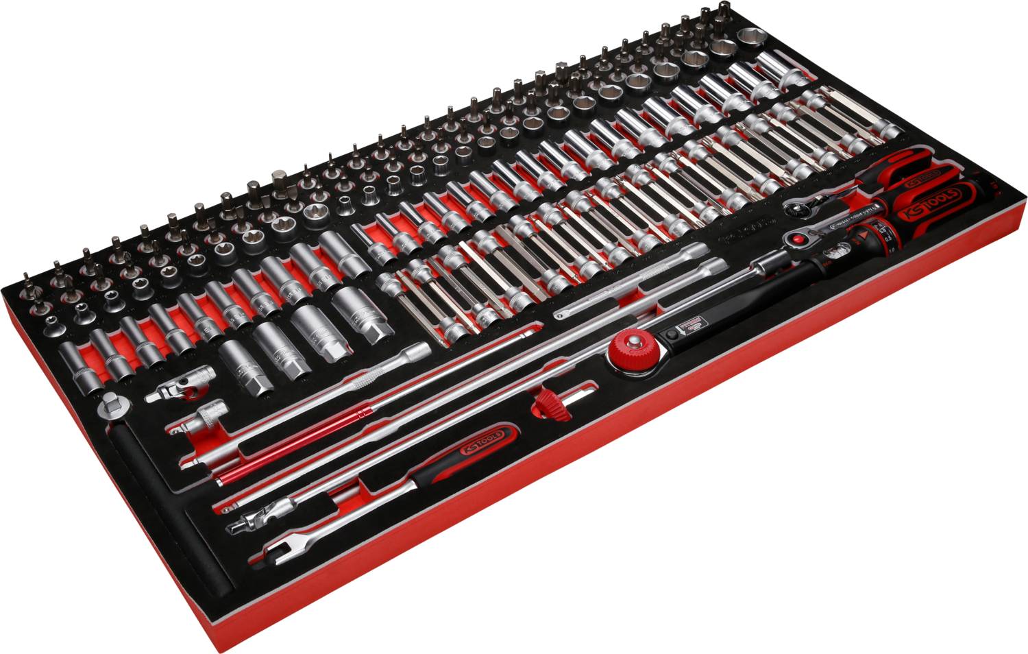 KS Tools 3-8'' Steckschlüssel-Satz in Schaumstoffeinlage, 165-tlg