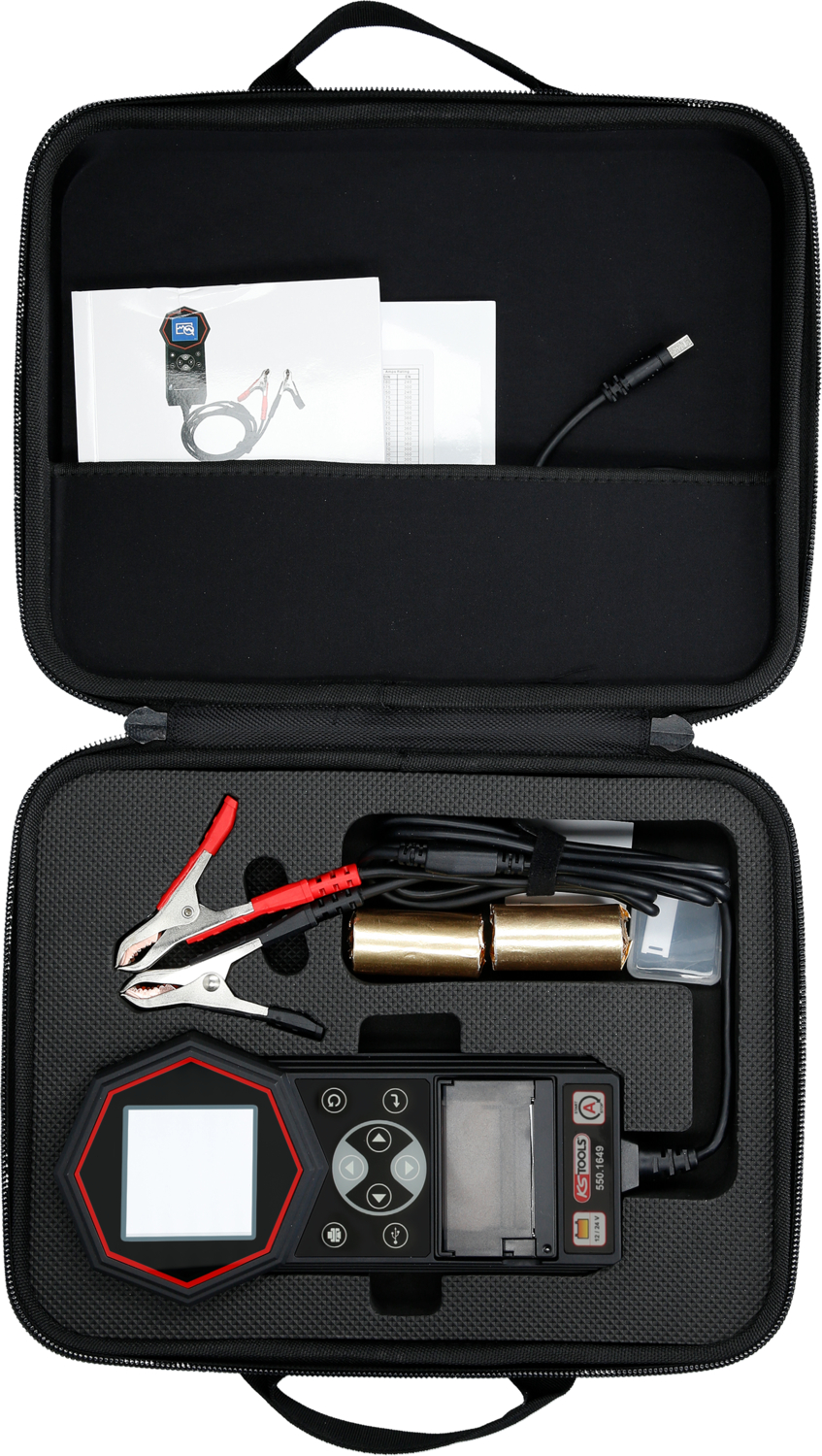 KS Tools 12V - 24V Digital-Batterie- und Ladesystemtester mit integriertem Drucker