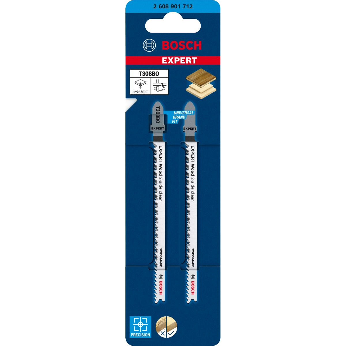 Bosch EXPERT Wood 2-side clean T 308 BO Stichsägeblatt, 2 Stk.