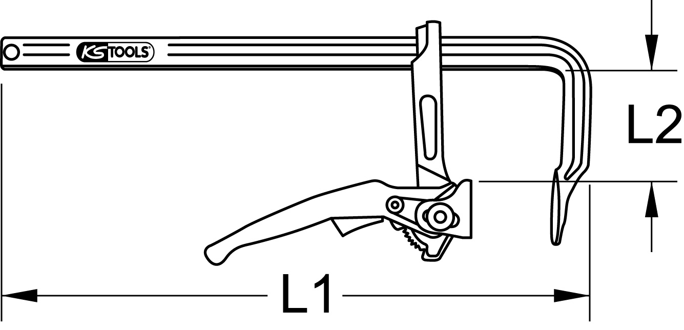 KS Tools Ganzstahl-Schnellspann-Schraubzwinge