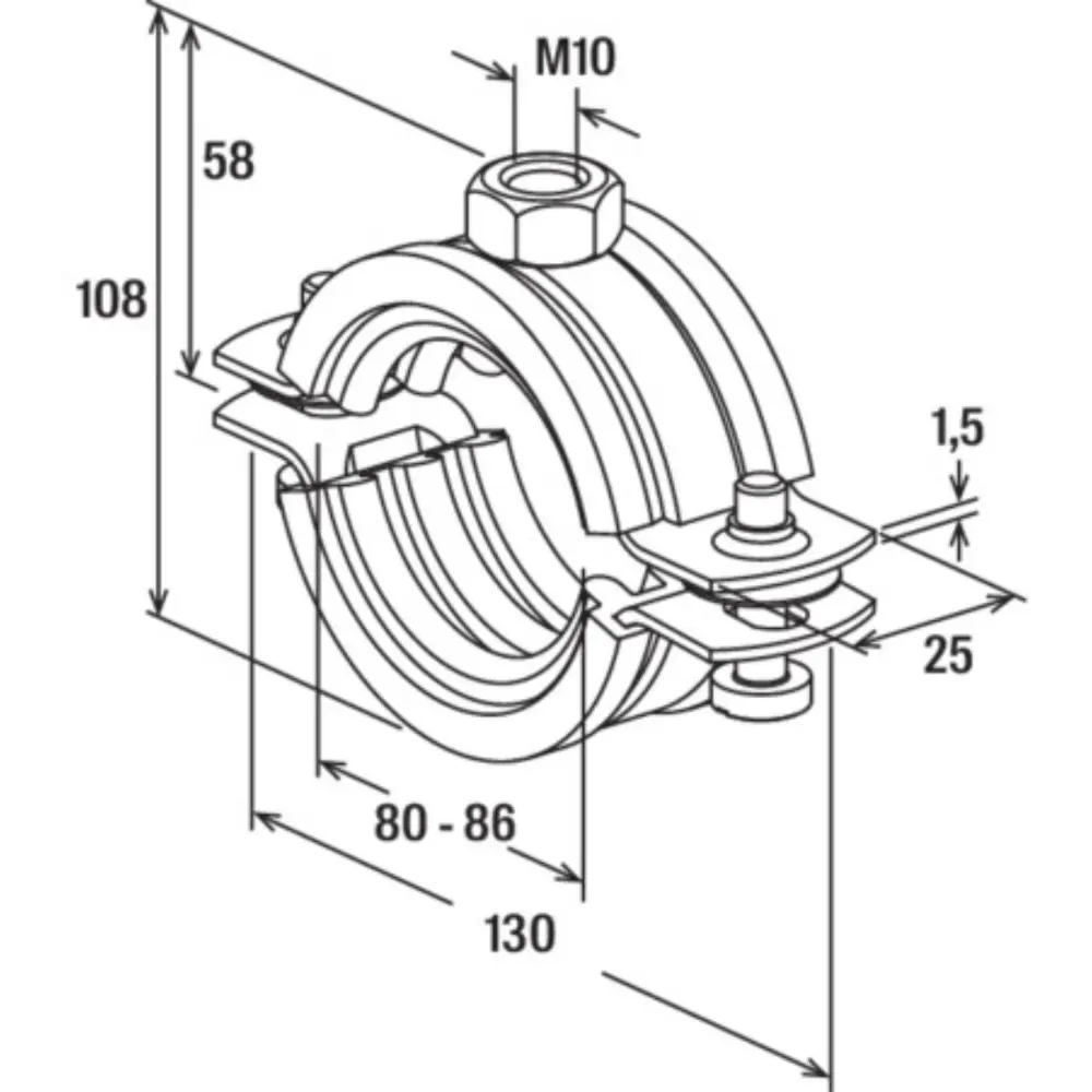 Fischer Silikonrohrschelle FRS H 80-86