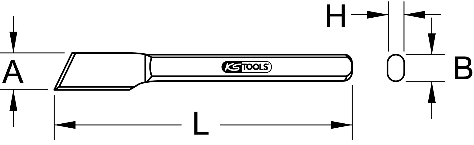 KS Tools Karosserie-Trennmeißel, 250mm