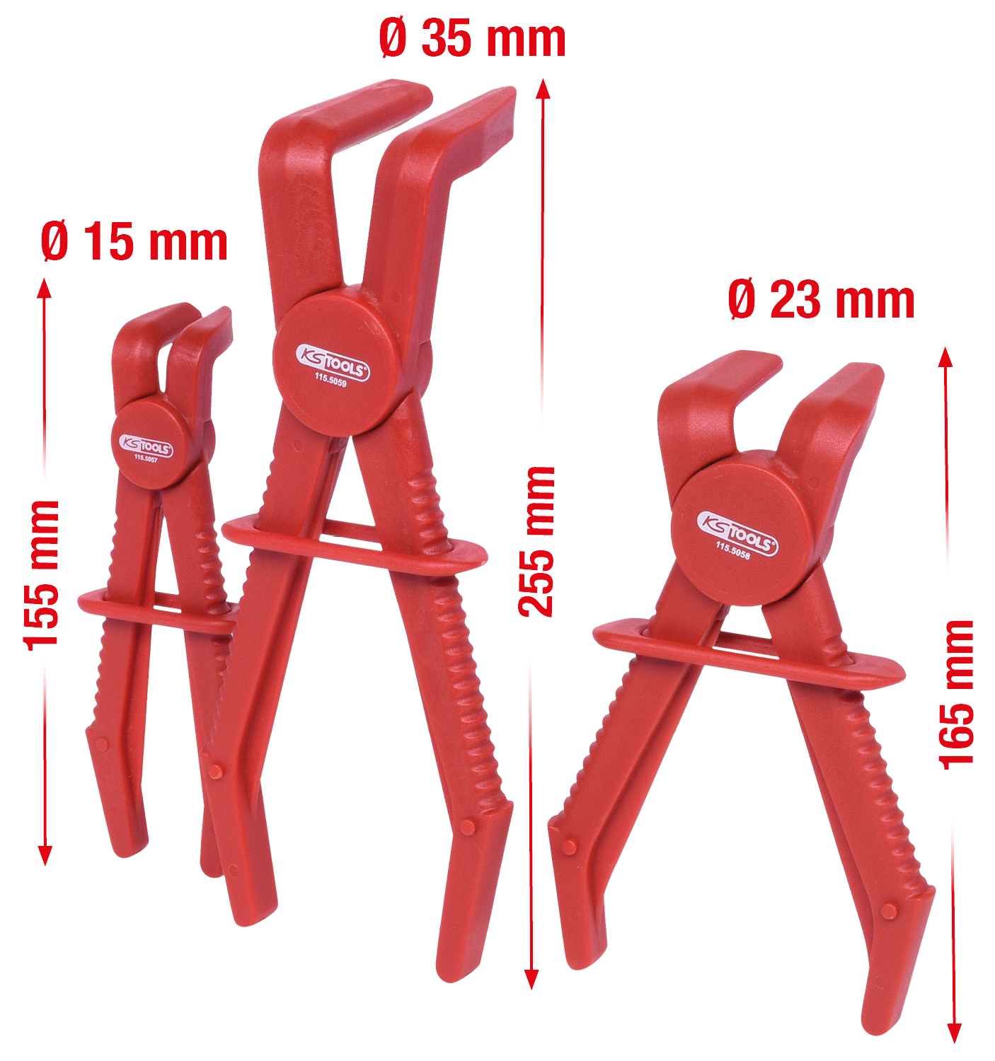 KS Tools Schlauch-Abklemm-Zangen-Satz 90°, 3-tlg