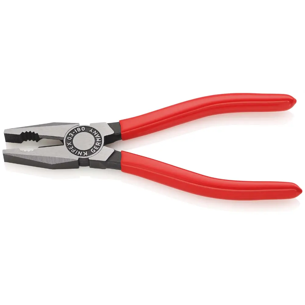 KNIPEX Kombizange mit Kunststoff überzogen schwarz atramentiert 180 mm