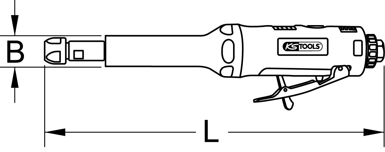 KS Tools Langschaft-Druckluft-Stabschleifer, 23.000 U-min