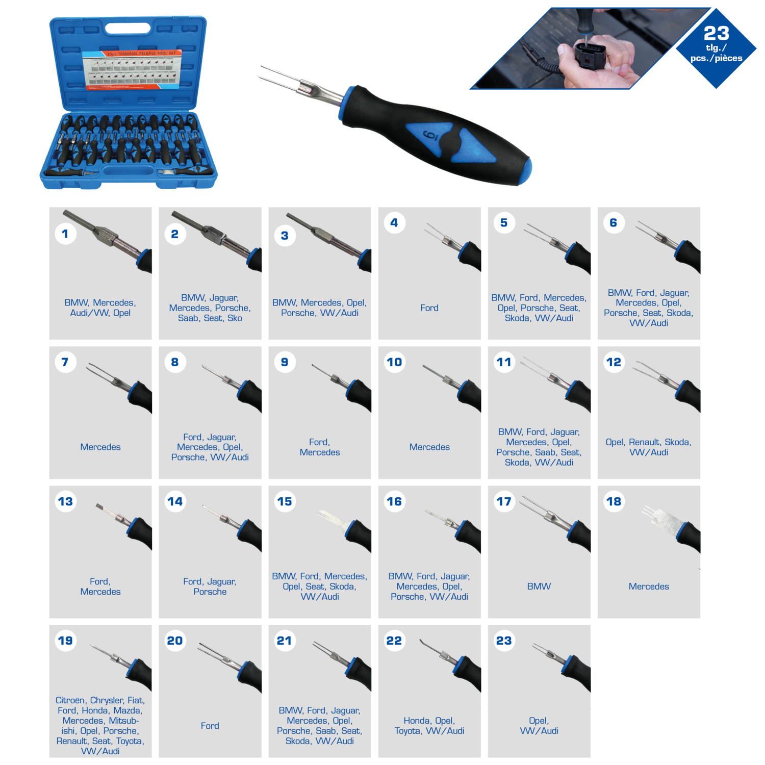 Brilliant Tools Stecker-Entriegelungswerkzeug-Satz, 23-tlg - BT511100