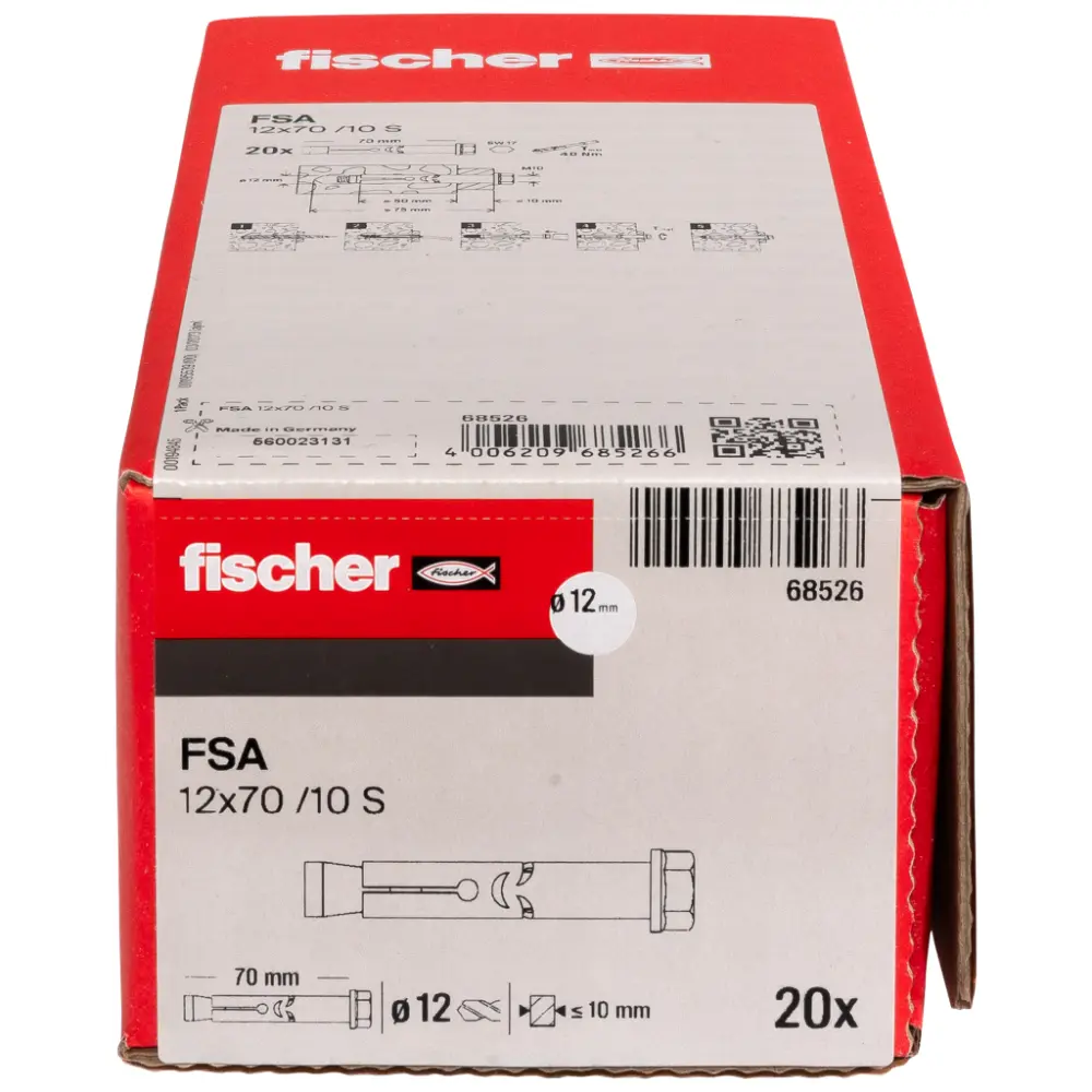Fischer Hülsenanker FSA 12/10 S mit Sechskantkopf