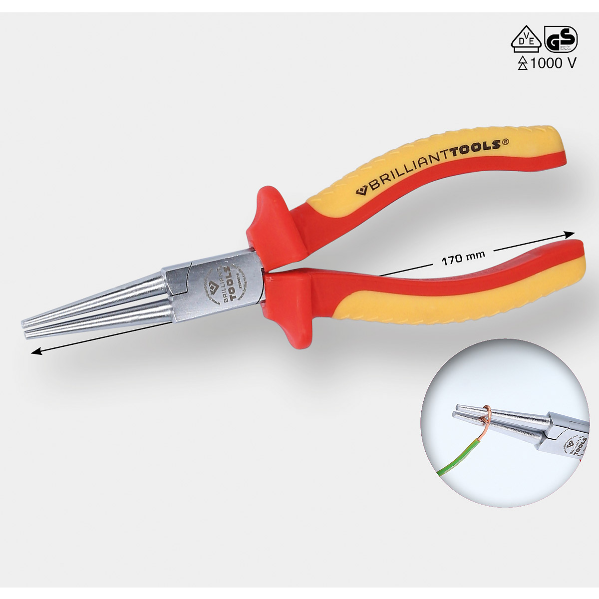 Brilliant Tools VDE Rundzange, 170 mm