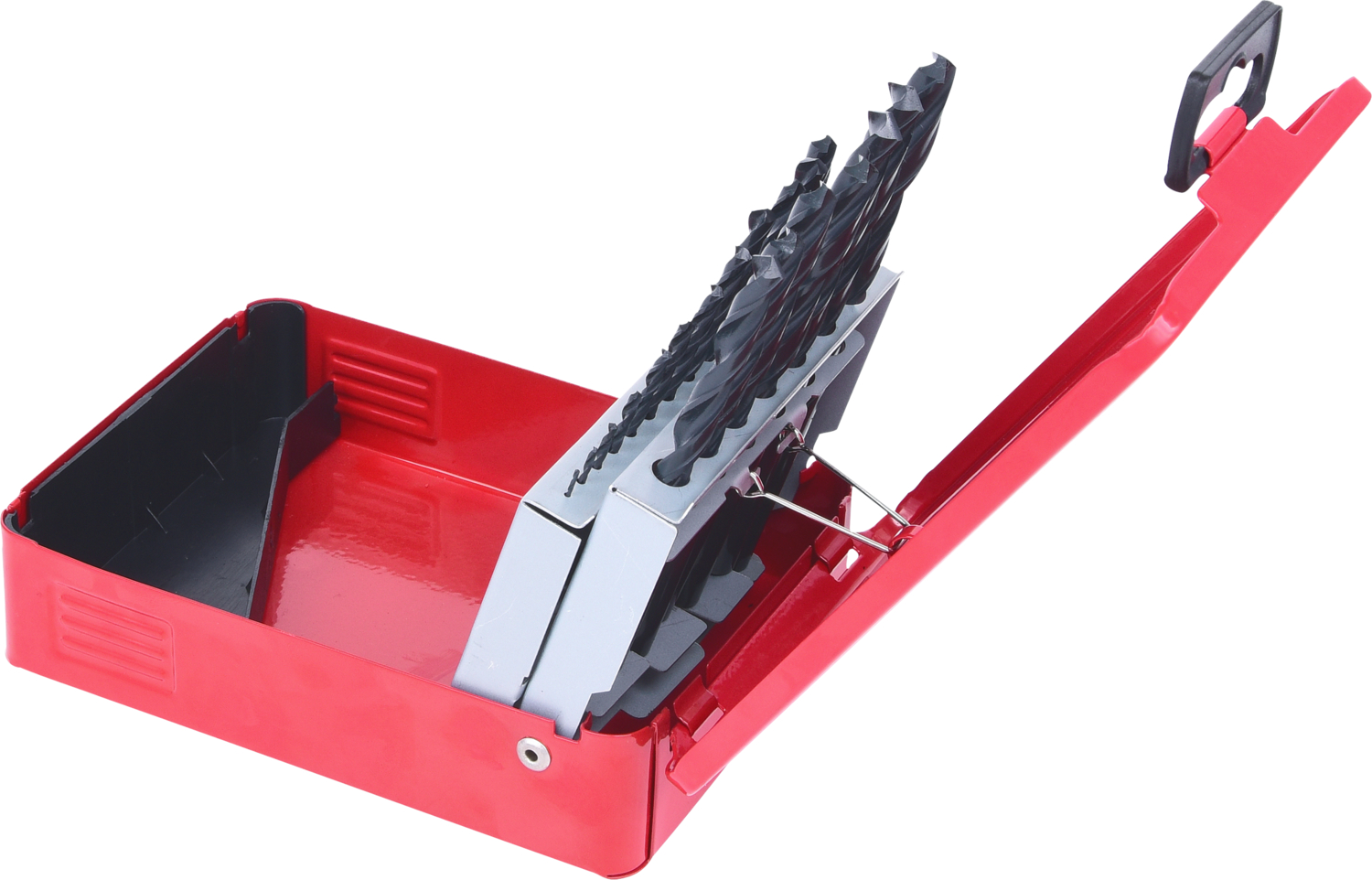 KS Tools HSS-R Spiralbohrer-Satz, Stahlblechkassette, 19-tlg, 1-10mm