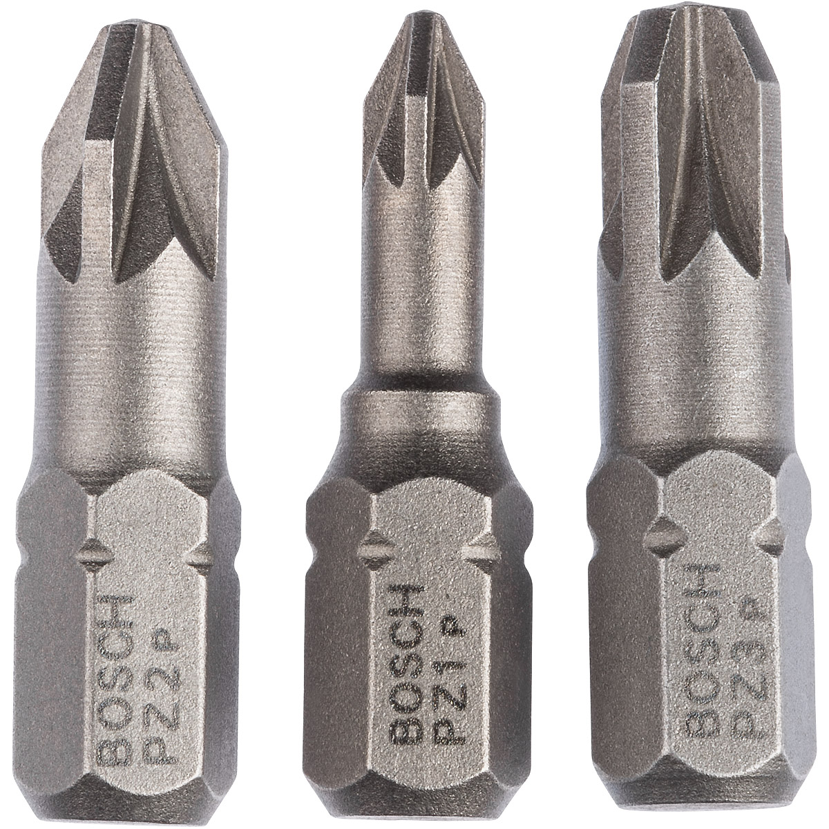 Bosch Schrauberbit-Set Extra-Hart, 3-teilig, PZ1, PZ2, PZ3