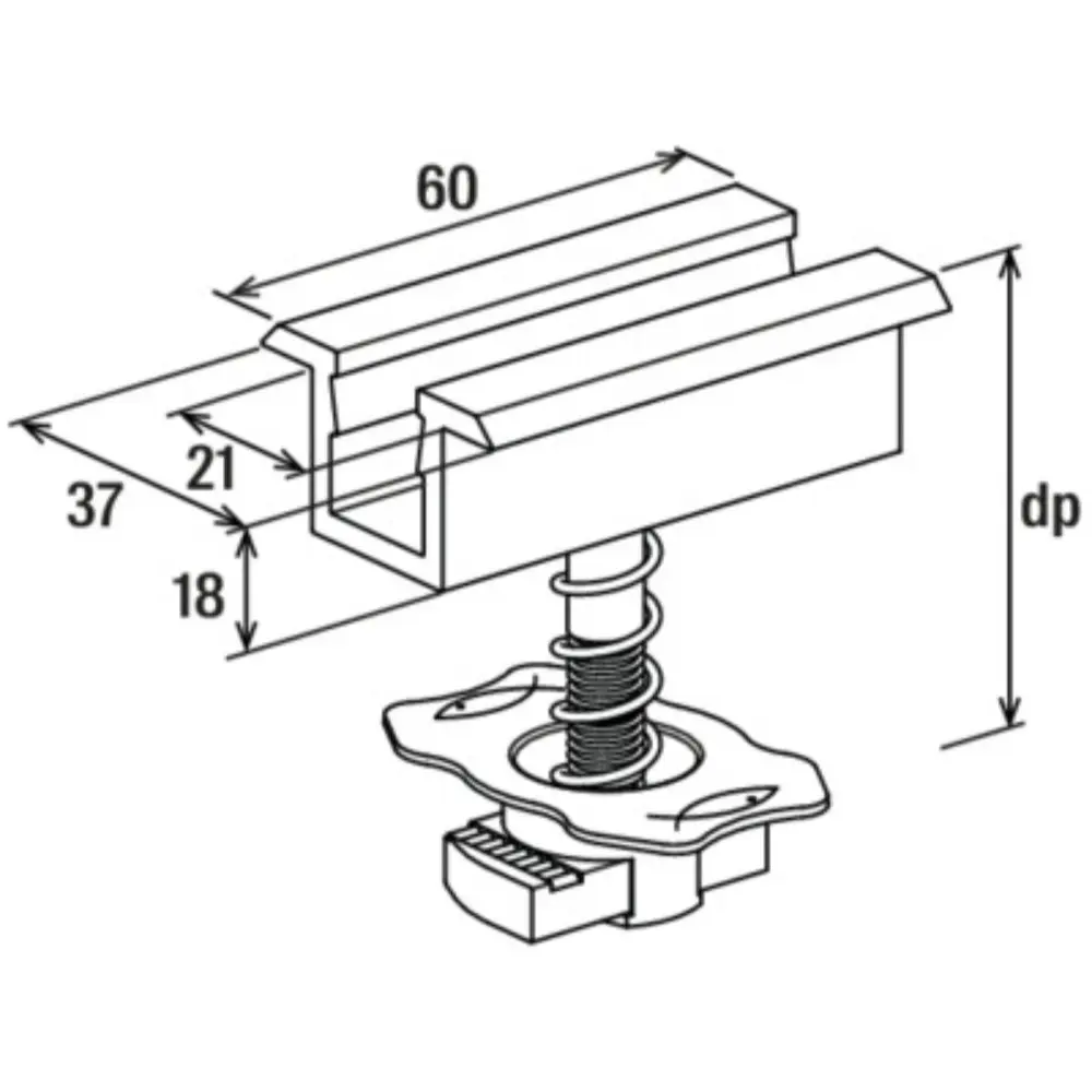 Fischer Mittelklemme vormontiert PM C 28-34 Aluminium