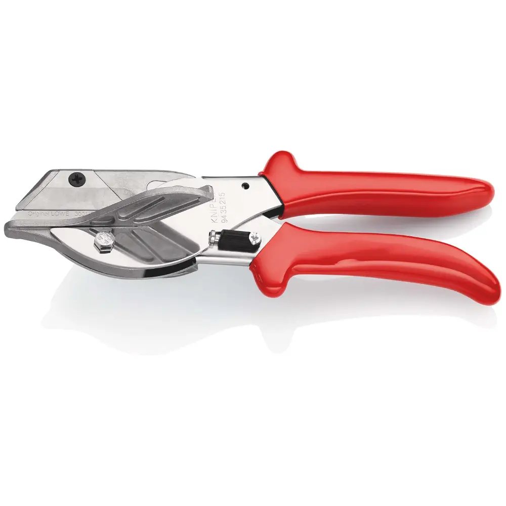 KNIPEX Gehrungsschere für Kunststoff- und Gummiprofile mit Kunststoff-Hüllen verchromt 215 mm
