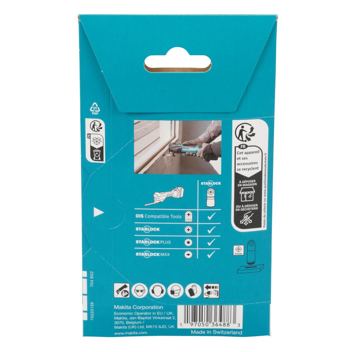 Makita Tauchsägeblatt TMA087 TMA087,BiM, gebogen, 45 x 45 mm, 20 TPI / 1,3 mm, Wood & Metal, 1 Stück