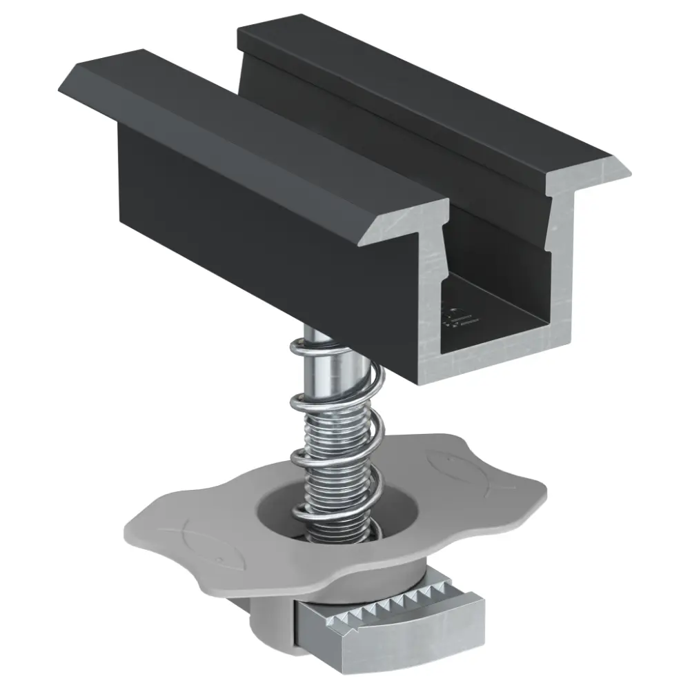 Fischer Mittelklemme vormontiert PM C 33-39 Aluminium schwarz