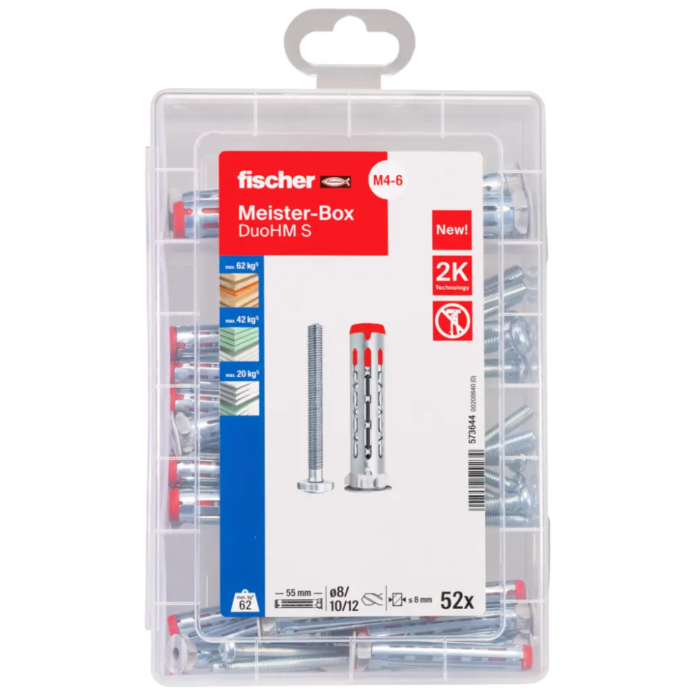 Fischer Meister-Box Holhraumdübel DuoHM TX mit Panhead-Schraube, TX-Antrieb