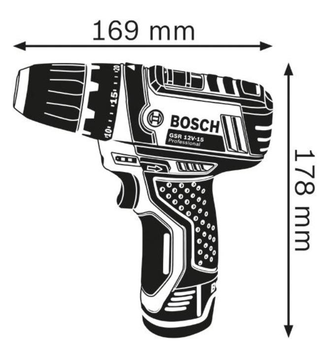 Bosch Akku-Bohrschrauber GSR 12V-15, mit 2 x 2.0 Ah Akku