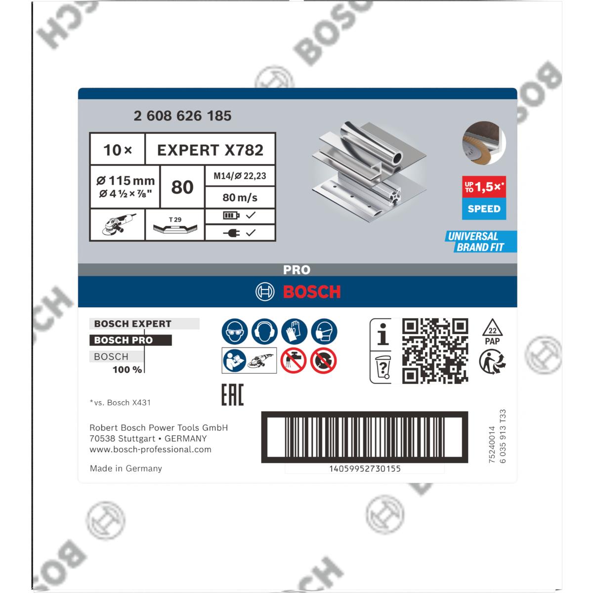 Bosch PRO X571 Fächerschleifscheibe, abgewinkelt, 115 mm, K80