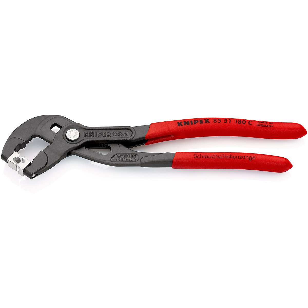 KNIPEX Schlauchschellenzange für Click-Schellen 180 mm grau atramentiert rutschhemmend