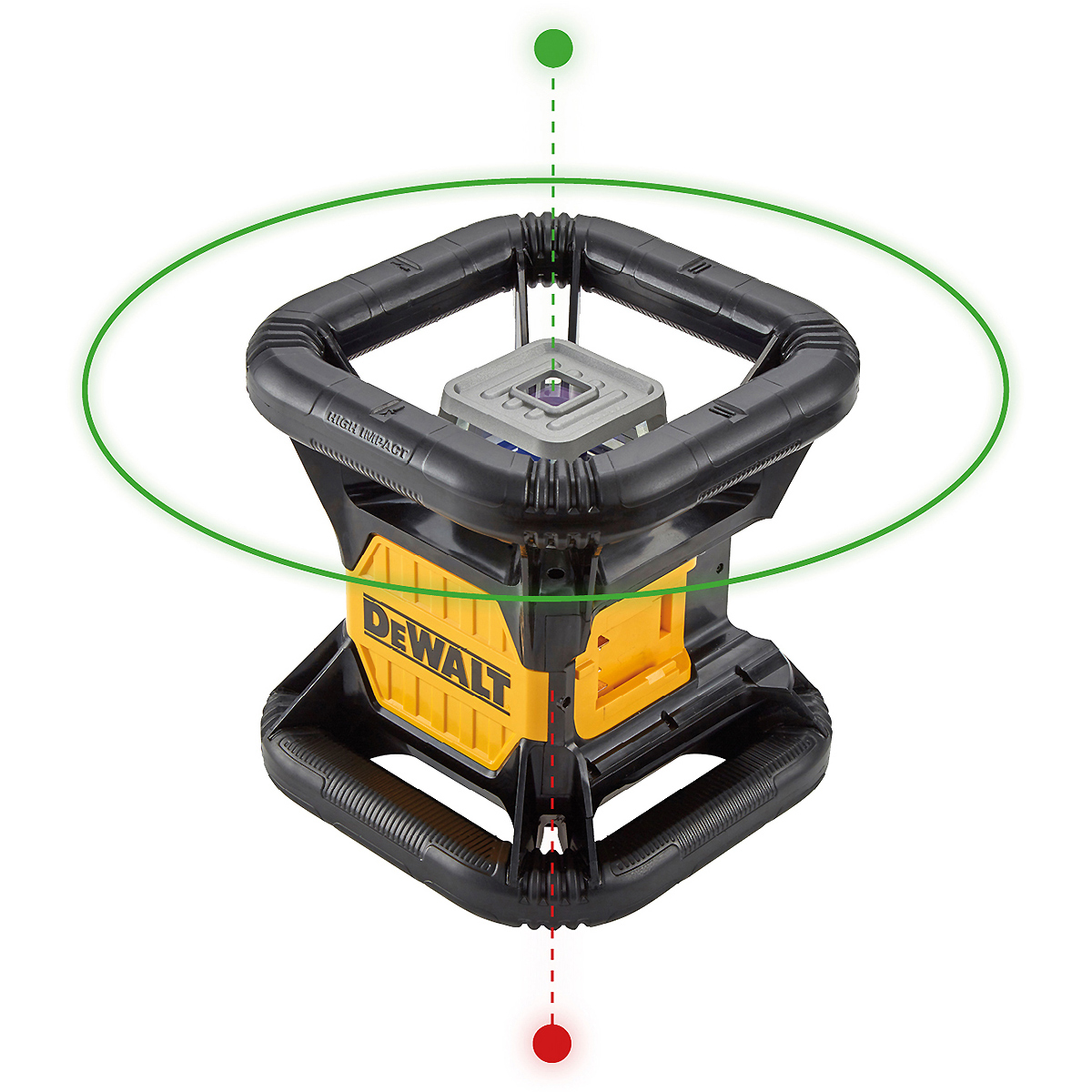 DEWALT Akku 2-Punkt-Rotationslaser 18V rot Vertikal-Lot doppelt + Akku + Schnellladegerät