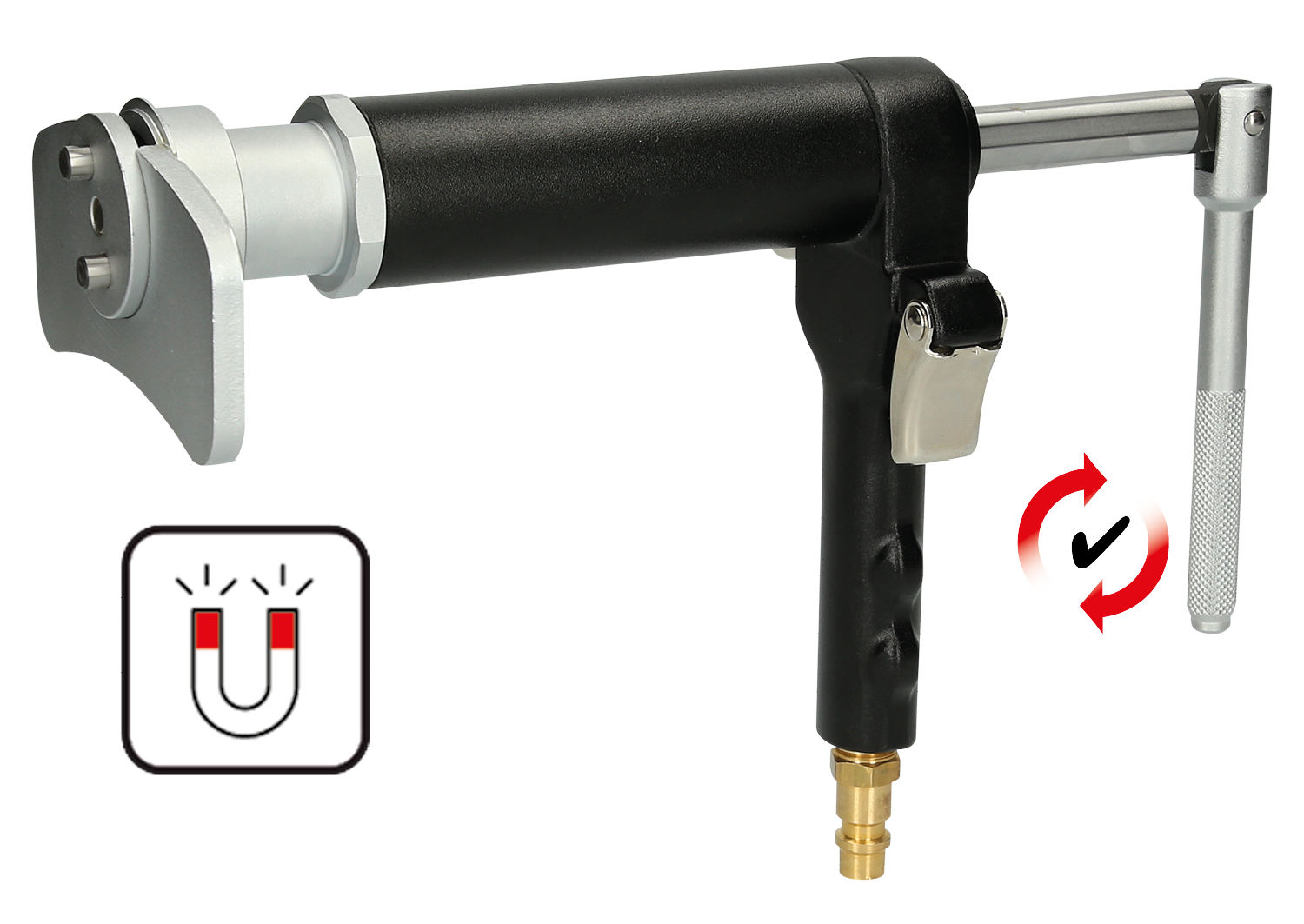 KS Tools Druckluftspindel für Bremskolben-Adapter für beengte Platzverhältnisse, 260mm