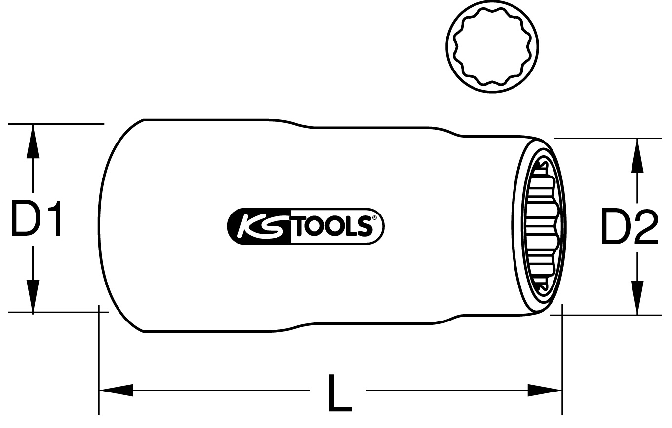 KS Tools 3/8" Stecknuss mit Schutzisolierung