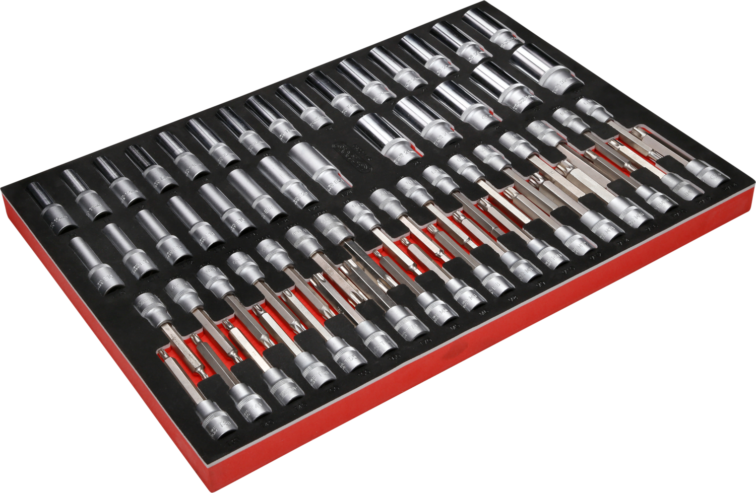 KS Tools 1-2'' Steckschlüssel- - und Bit-Stecknuss-Satz in Schaumstoffeinlage, 63-tlg