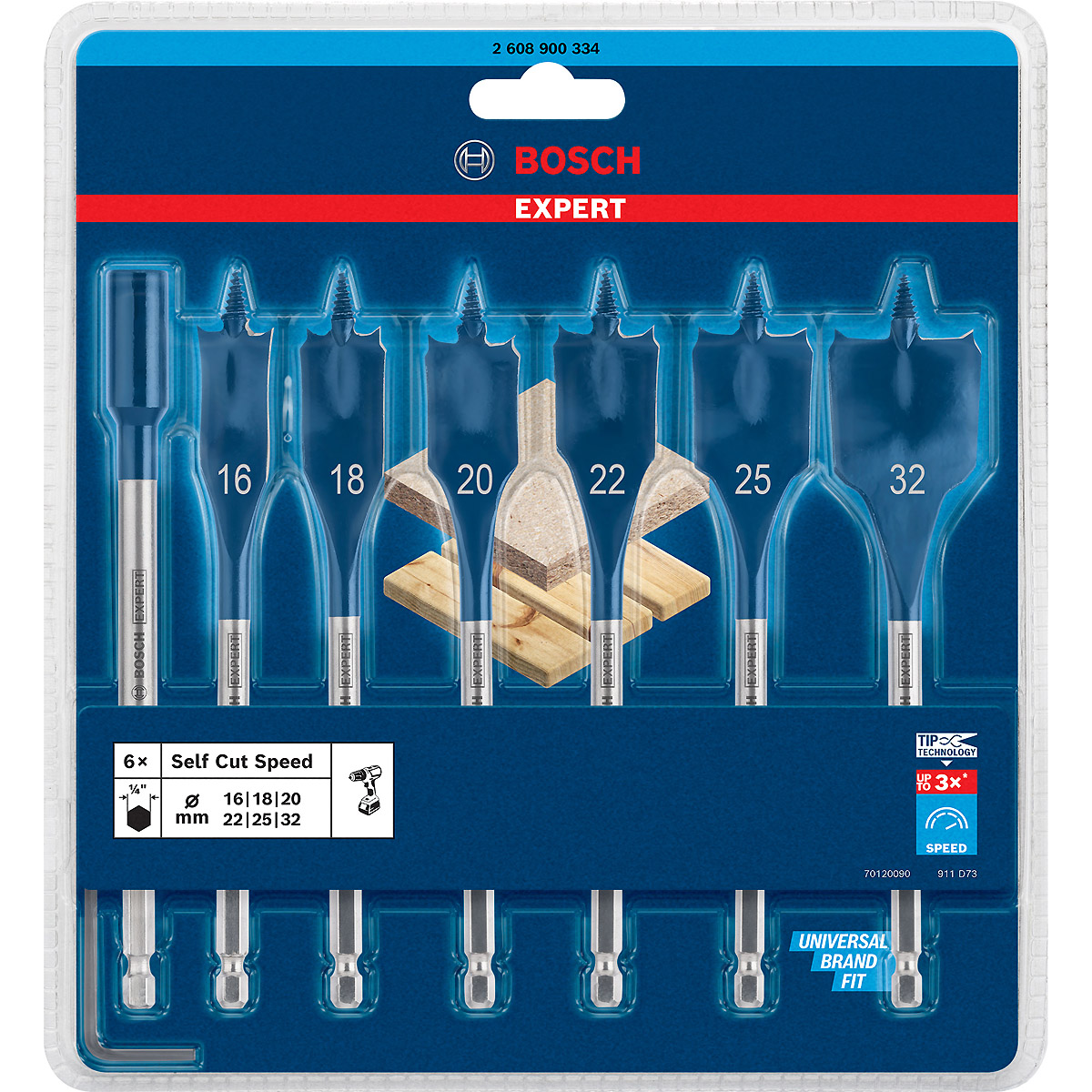 Bosch EXPERT SelfCut Speed Flachfräsbohrer-Set, für Bohrmaschinen 7er-Set