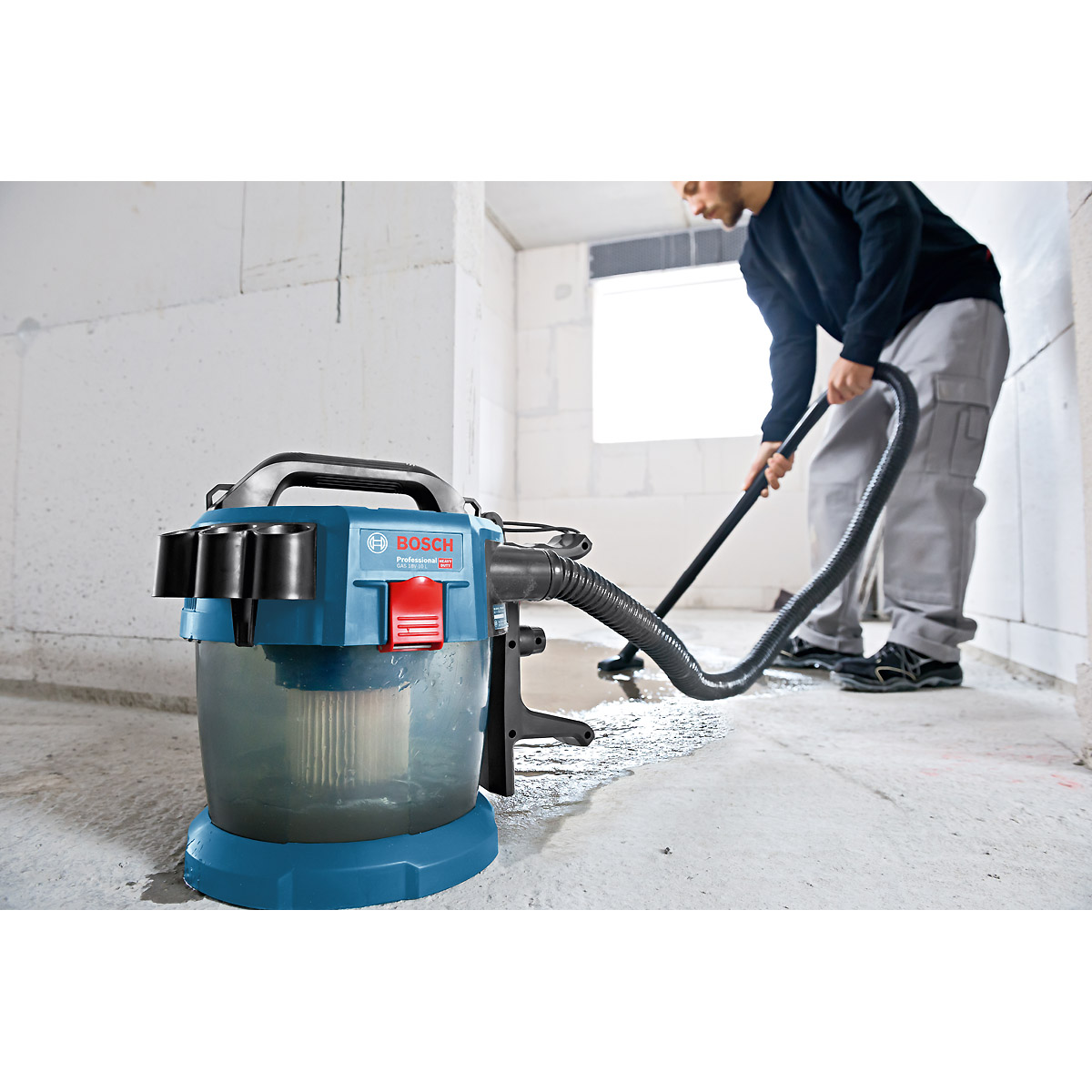 Bosch Akku-Staubsauger GAS 18V-10 L, Solo Version, mit Elektrowerkzeugadapter