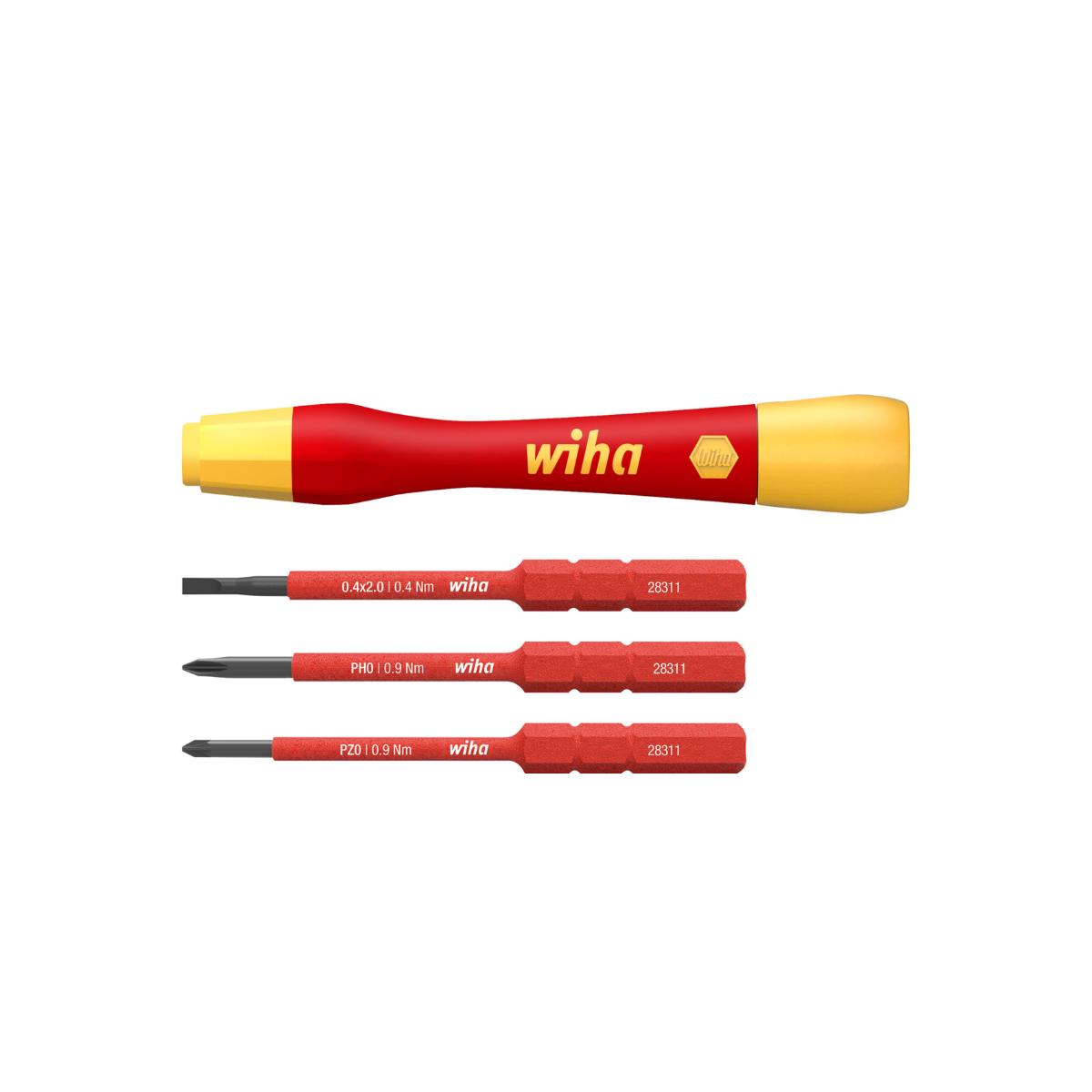Wiha Feinschraubendreher Set PicoFinish slimVario electric 4-teilges Set mit slimBits