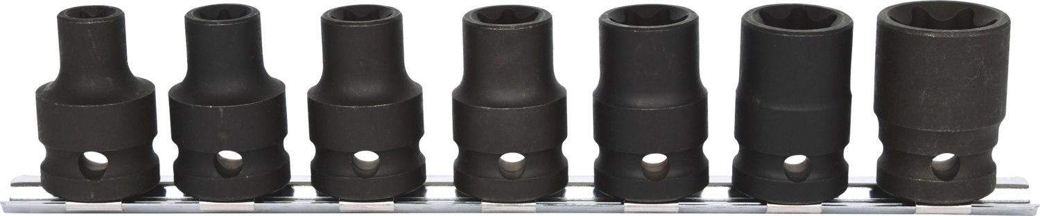 KS Tools 1/2" Torx-E-Kraft-Stecknuss-Satz, 7-tlg, E10-E24