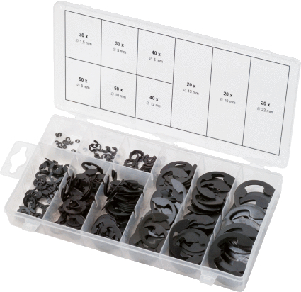 KS Tools Sortiment E-Sicherungsringe, Ø1,5-22mm, 300-tlg