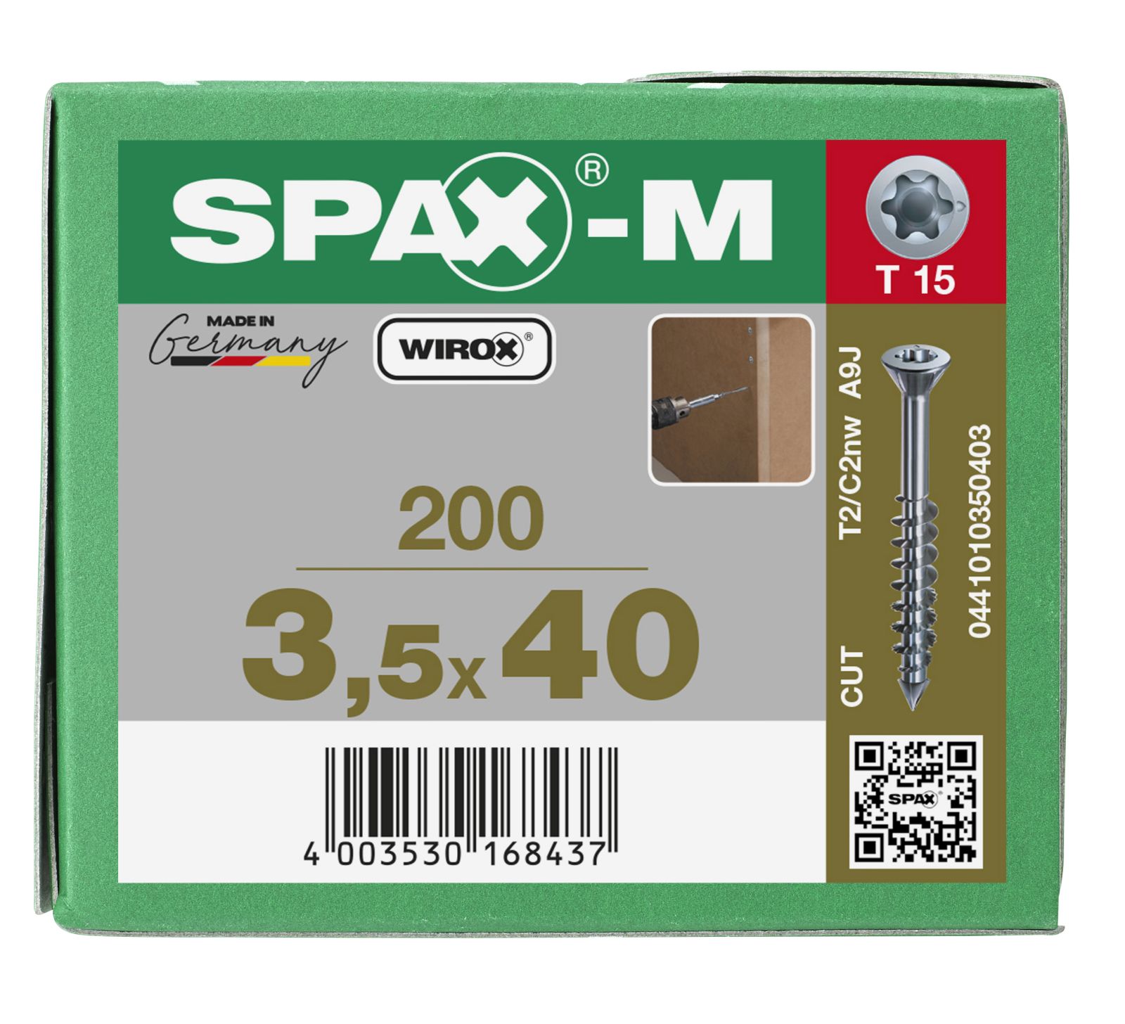 SPAX-M Senkkopf T-Star Plus T15 Teilgewinde Cut WIROX, 200 Stück