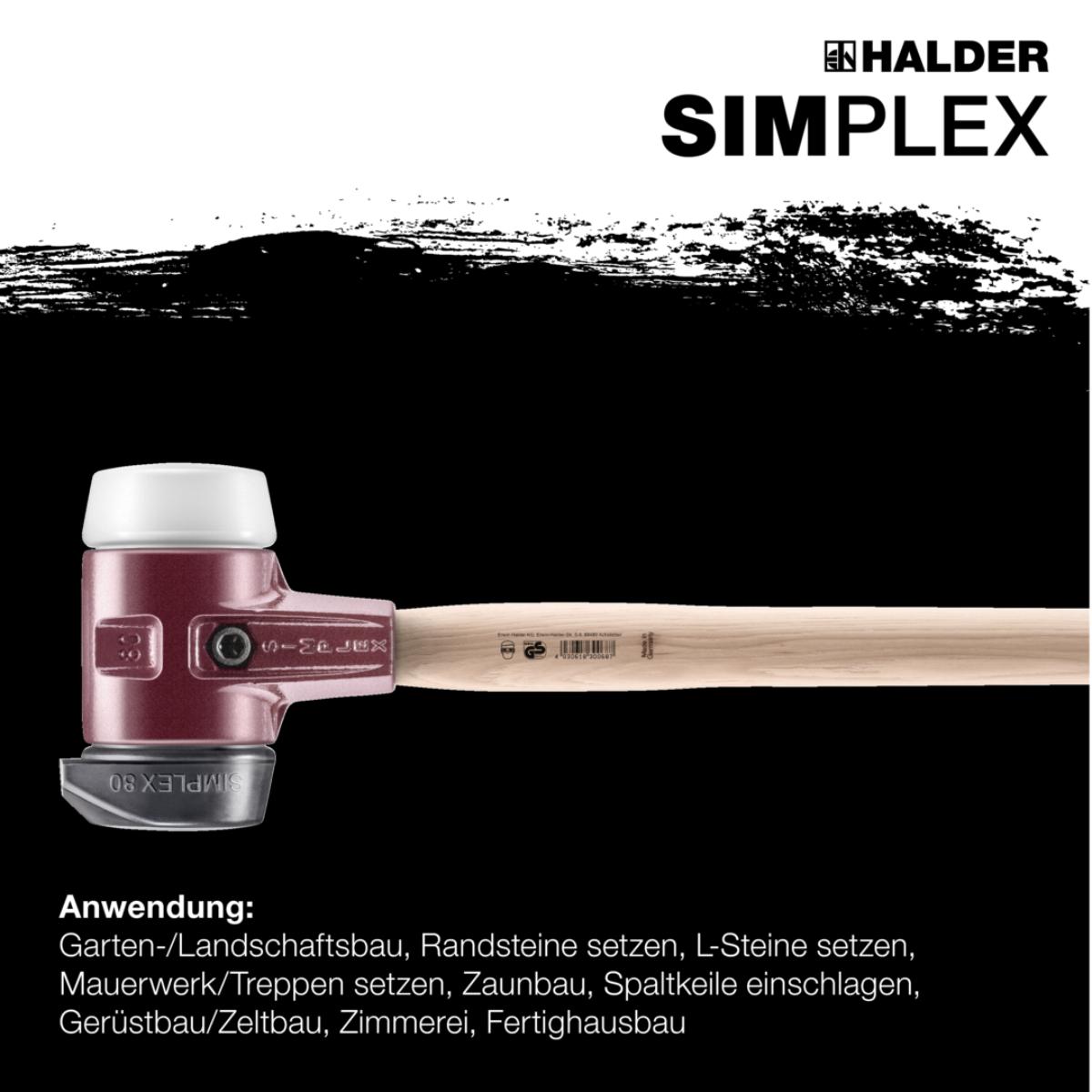 HALDER SIMPLEX - Vorschlaghammer mit TE-Gehäuse und Holzstiel, Gummikomposition mit Standfuss
