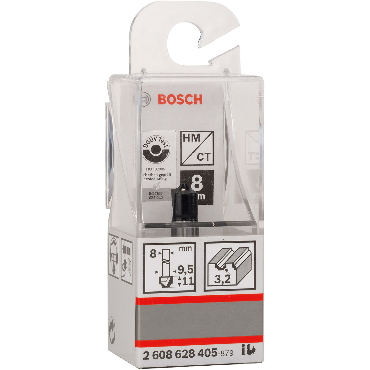 Bosch PRO Viertelstabfräser, 8 mm, R1 3,2 mm, D 9,5 mm, L 10,2 mm, G 41 mm