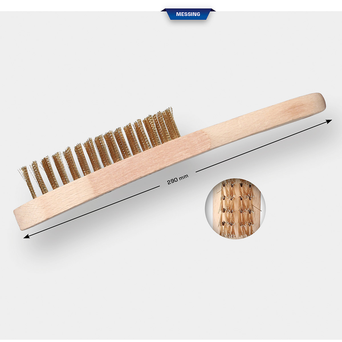 Brilliant Tools Messing Drahtbürste, 4-reihig, 290 mm