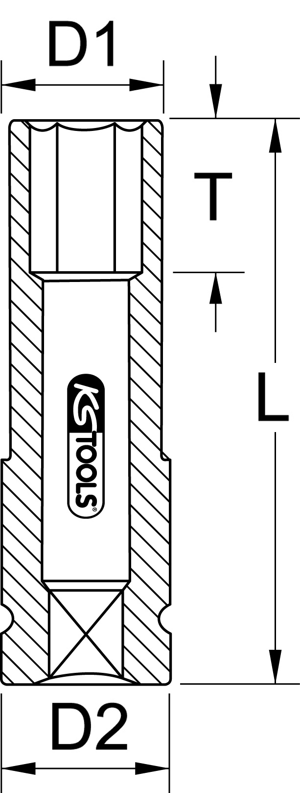 KS Tools 1/2" Alu-Felgen Kraft-Stecknuss, lang