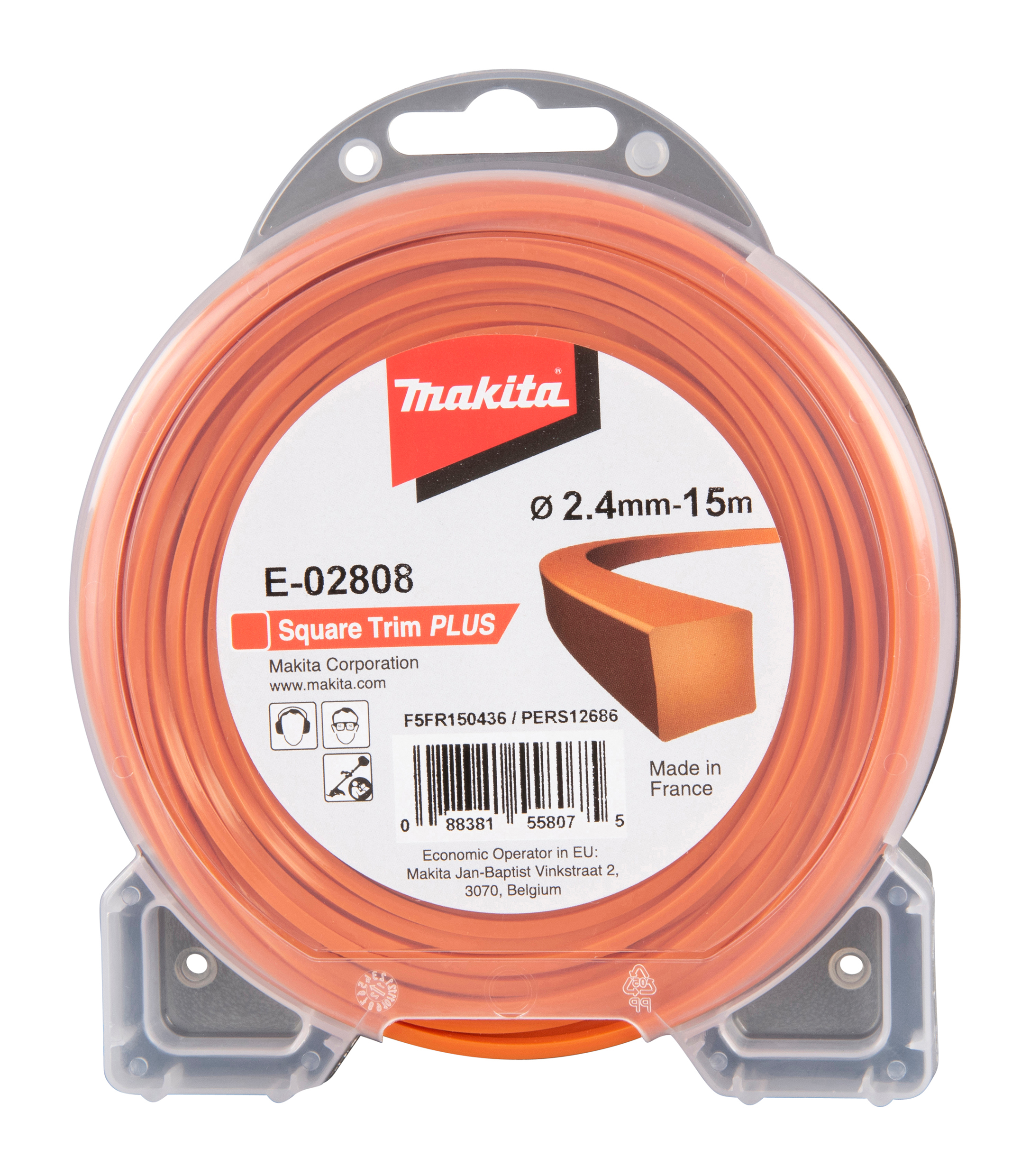 Makita Mähfaden 4kant, 2,4 mm x 15 m - E-02808