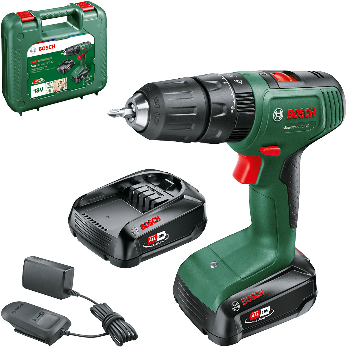 Bosch EasyImpact 18V-40 Akku-Schlagbohrschrauber mit Koffer