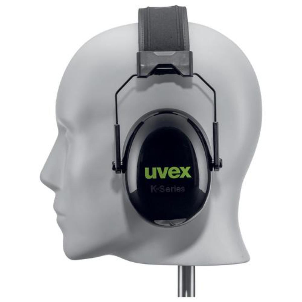 uvex K10 Kapselgehörschutz schwarz/ grün SNR 30 dB
